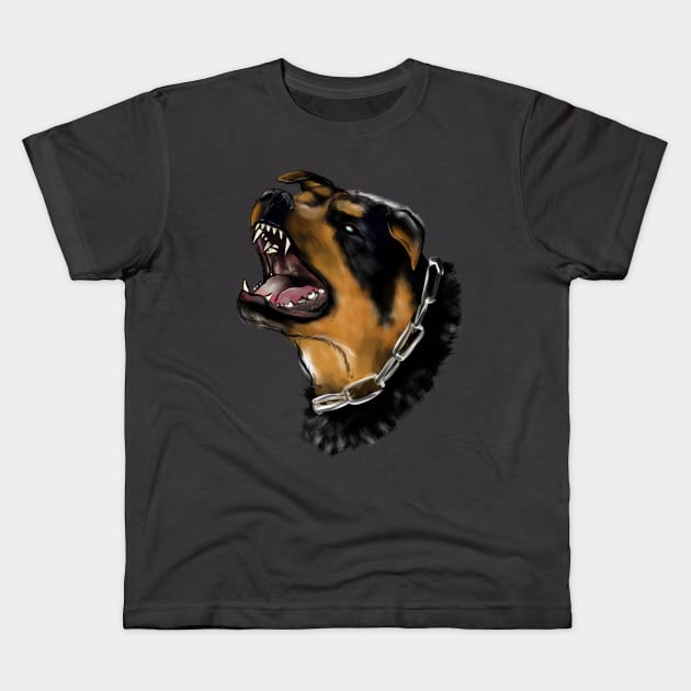 Angry Dog Kids T-Shirt by D_S_998